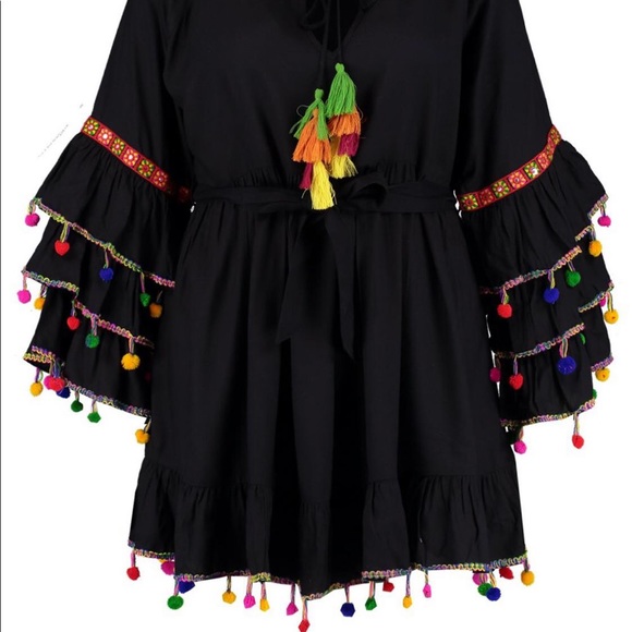 Plus Tassel Trim Beach Dress - Picture 1 of 6